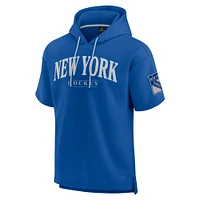 Men's Fanatics  Blue New York Rangers Elements Ready Short Sleeve Pullover Hoodie