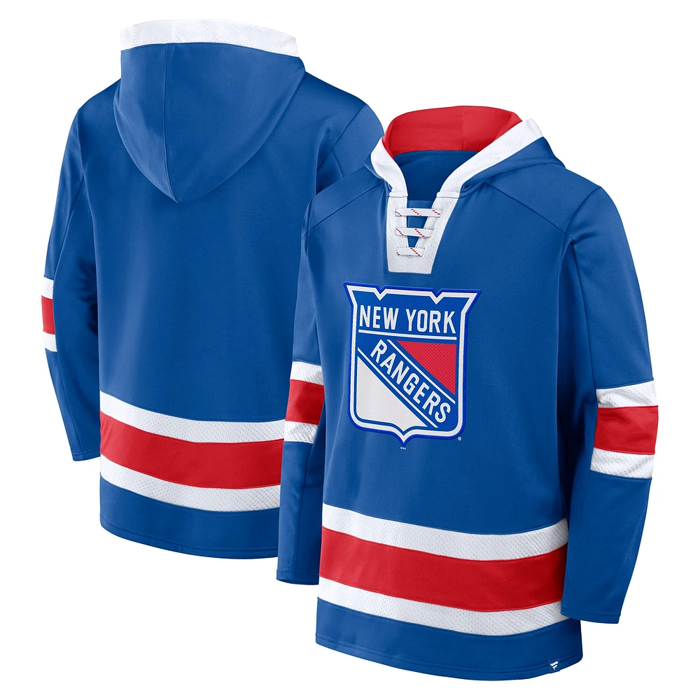 Sweat à capuche en polaire bleu fanatiques pour hommes New York Rangers Inside Line