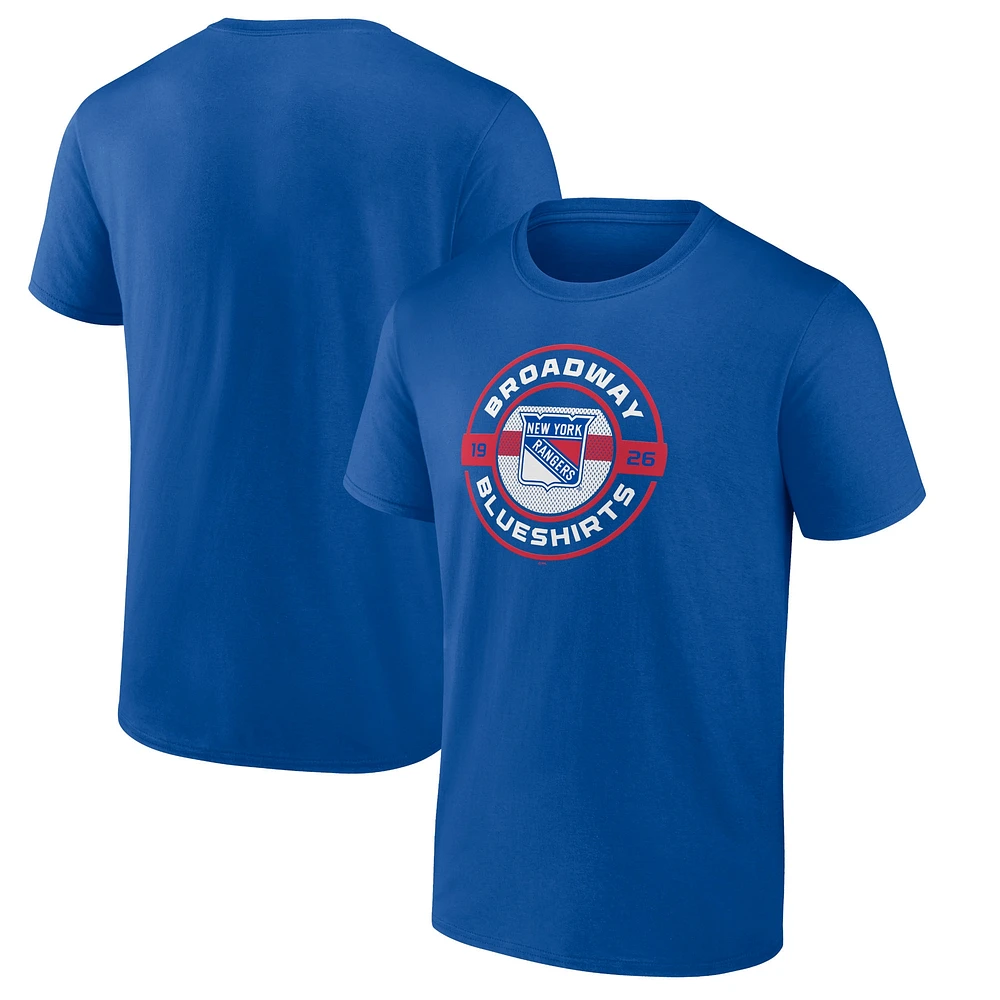 T-shirt local bleu Fanatics des Rangers de New York pour hommes