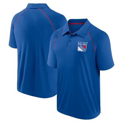 Polo Fanatics bleu New York Rangers Raglan Strong Alone pour hommes