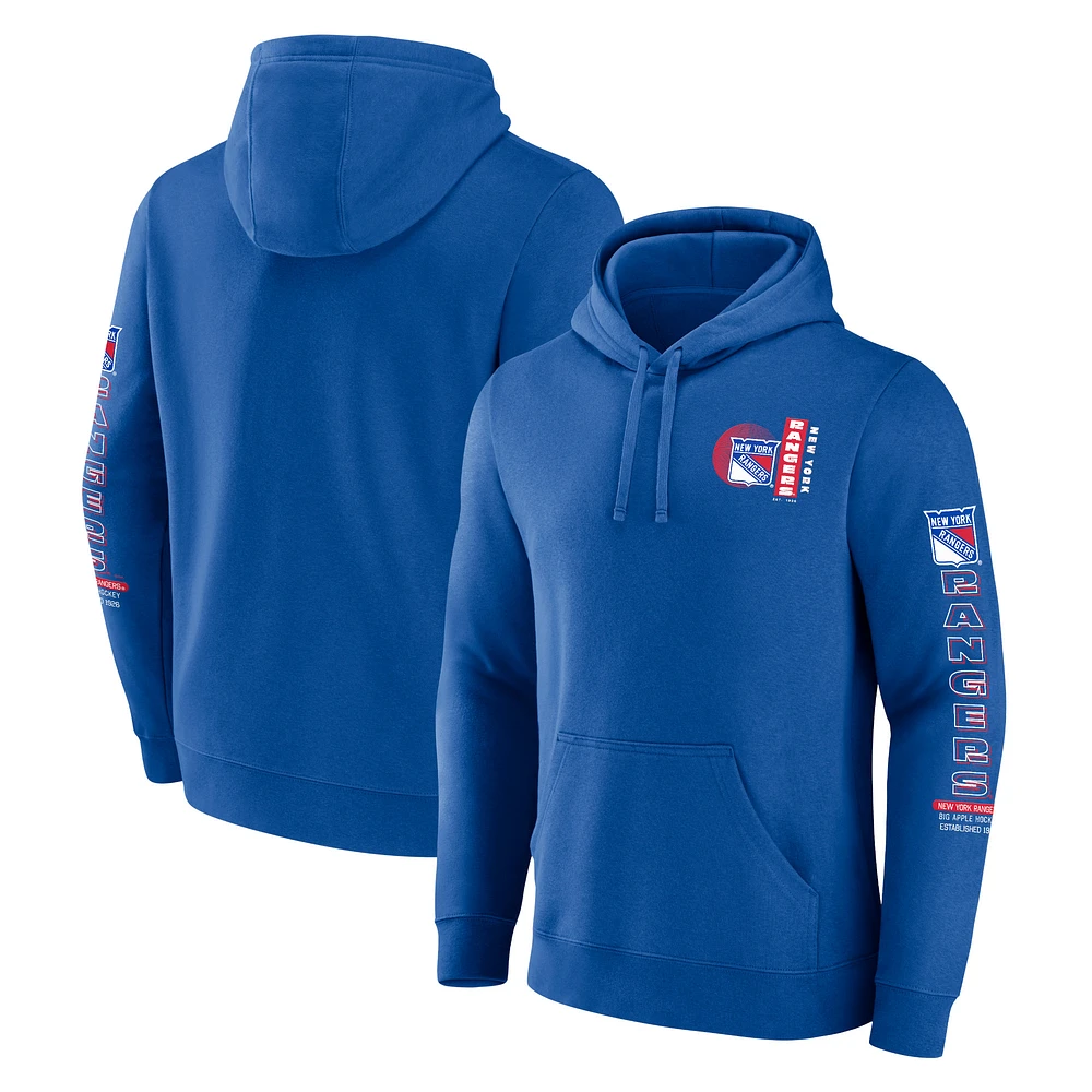 Men's Fanatics Blue New York Rangers Revolution Pullover Hoodie