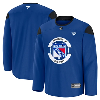 Maillot d'entraînement de l'équipe des Rangers New York bleu fanatiques pour hommes