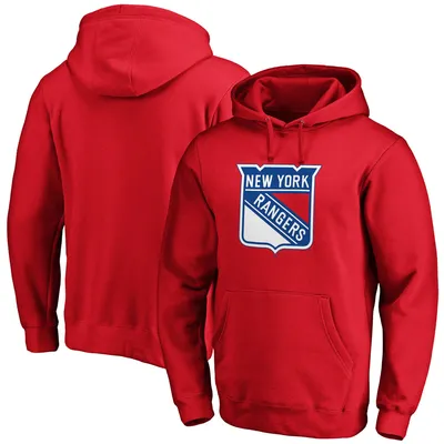 New York Rangers Fanatics Branded Primary Team Logo Fleece Fitted Pullover Hoodie - Red