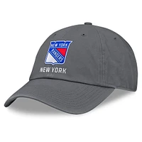 Casquette ajustable délavée pour hommes Fanatics Anthracite New York Rangers