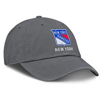 Casquette ajustable délavée pour hommes Fanatics Anthracite New York Rangers