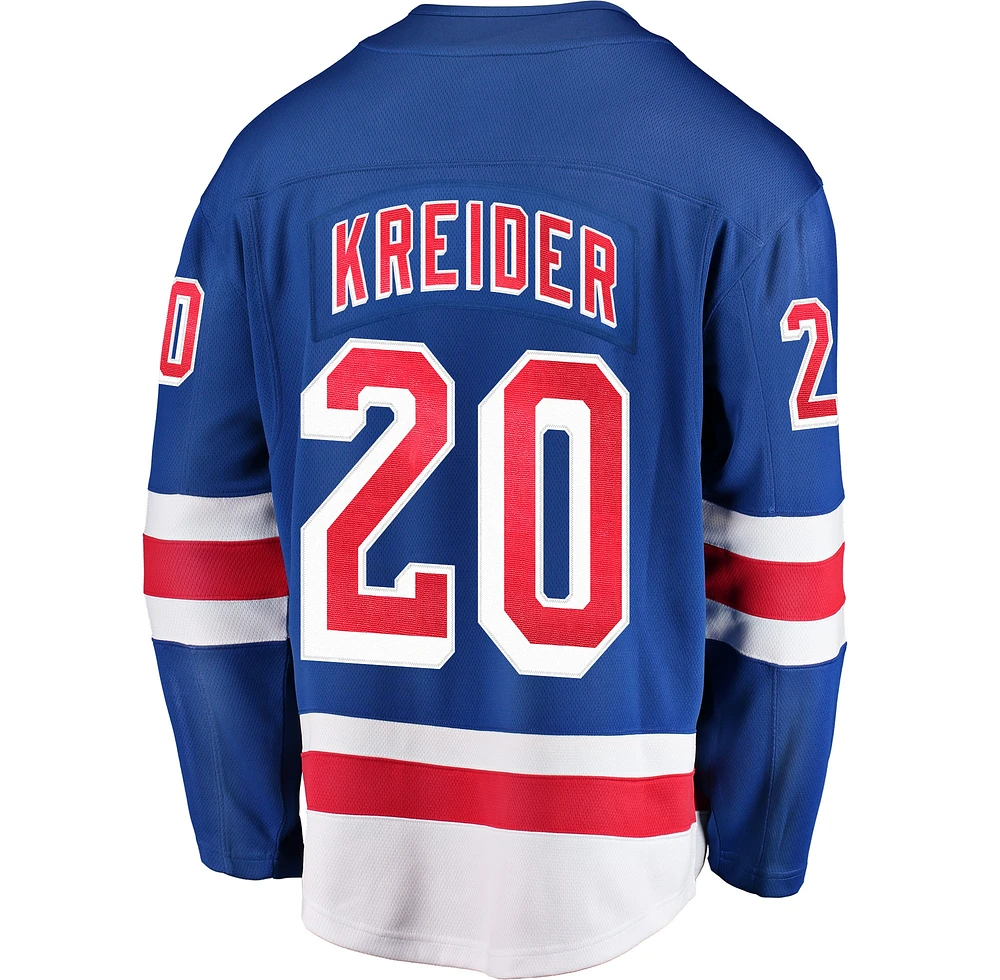 Fanatics pour hommes Chris Kreider bleu New York Rangers Home Breakaway Player - Maillot