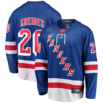 Fanatics pour hommes Chris Kreider bleu New York Rangers Home Breakaway Player - Maillot