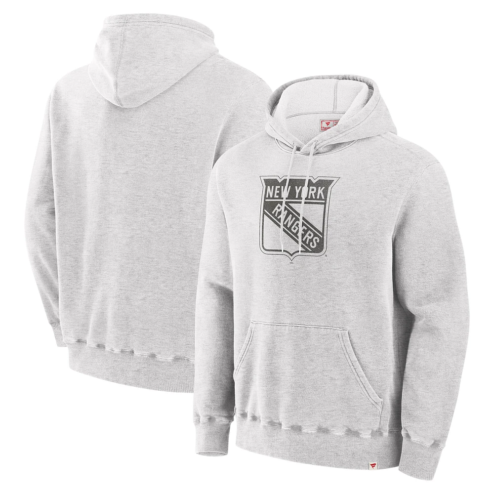 Sweat à capuche enfiler Fanatics Cream New York Rangers fabriqué au Canada pour hommes