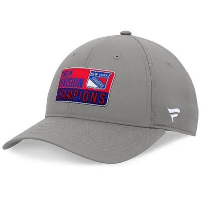 Men's Fanatics  Gray New York Rangers 2024 Metropolitan Division Champions Adjustable Hat