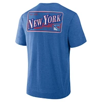 T-shirt tri-blend Fan Lanes bleu chiné pour homme des Rangers de New York Fanatics