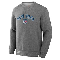 Men's Fanatics Heather Gray New York Rangers Decades Collection Legendary Fleece Pullover Sweatshirt