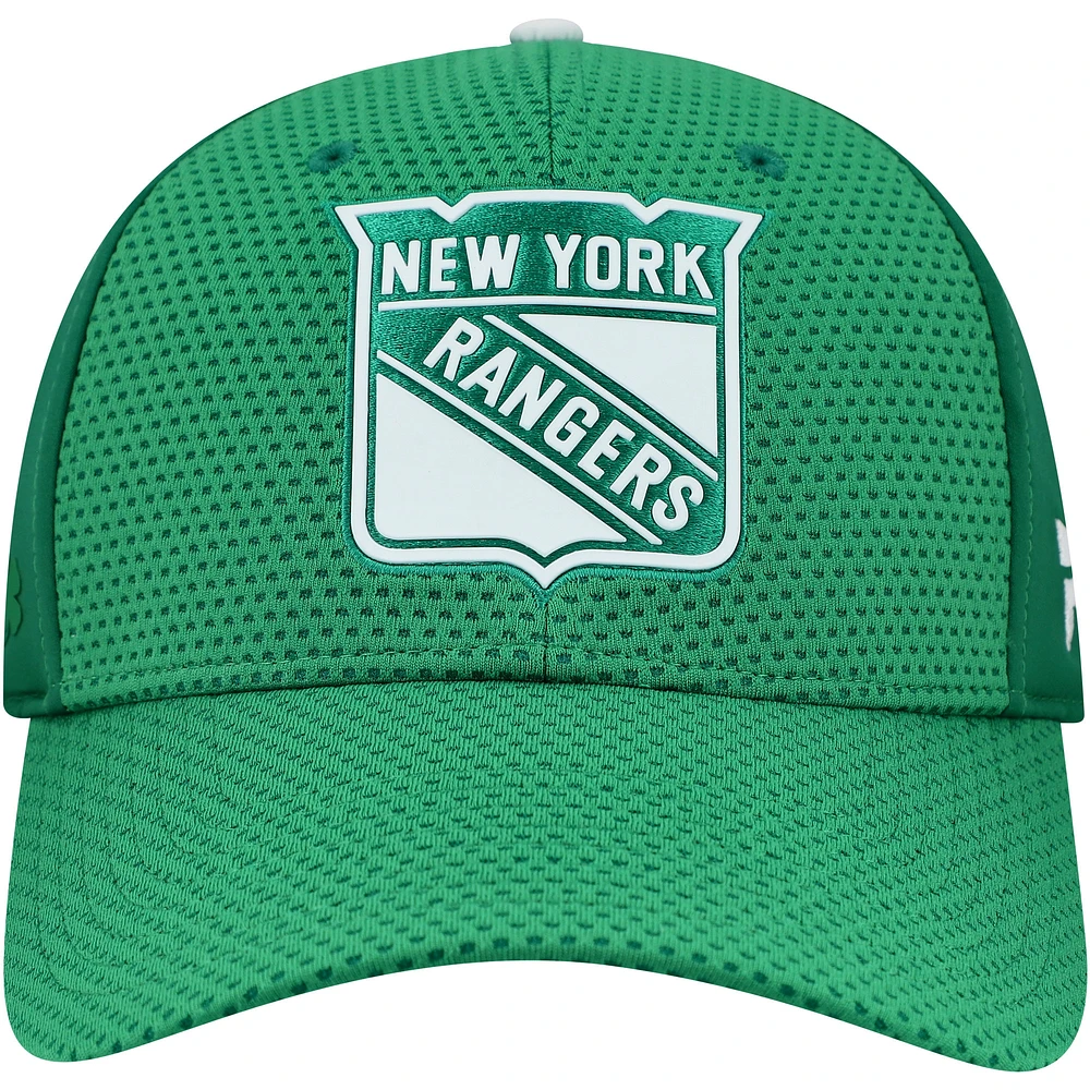 Men's Fanatics Kelly Green New York Rangers Authentic Pro St. Patrick's Day Flex Hat