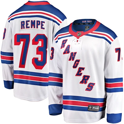 Fanatics pour hommes Matt Rempe blanc New York Rangers Away Premier Breakaway Player - Maillot