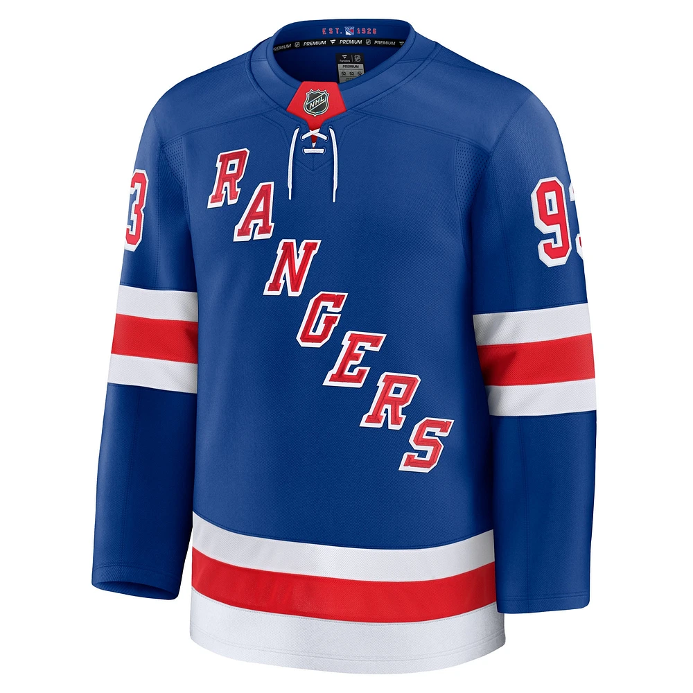 Maillot Fanatics Mika Zibanejad bleu pour homme des New York Rangers à domicile de qualité supérieure