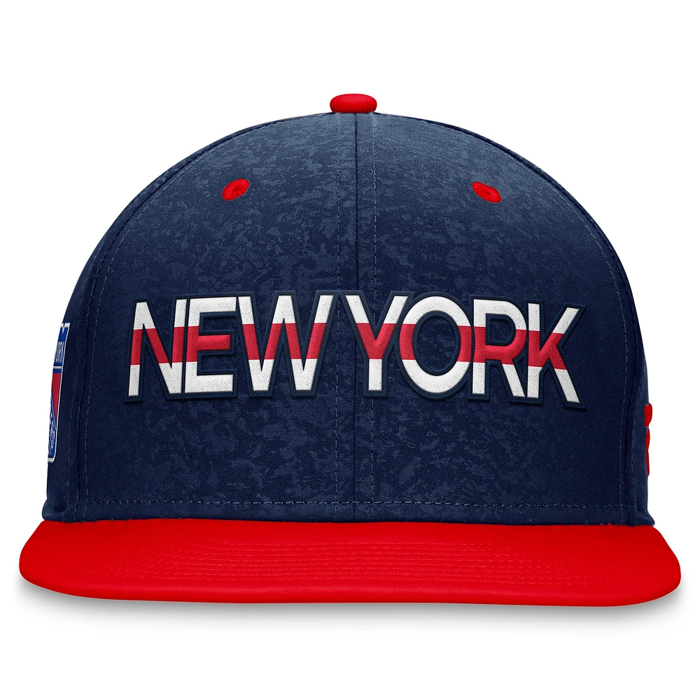 Men's Fanatics  Navy/Red New York Rangers Authentic Pro Rink Two-Tone Snapback Hat