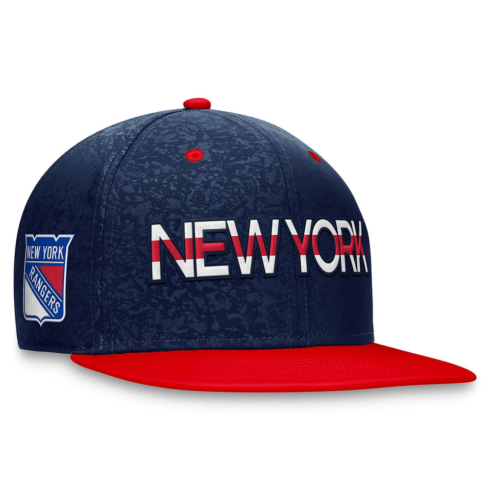 Men's Fanatics  Navy/Red New York Rangers Authentic Pro Rink Two-Tone Snapback Hat