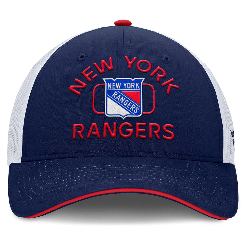 Men's Fanatics Navy/White New York Rangers Authentic Pro Rink Trucker Hat