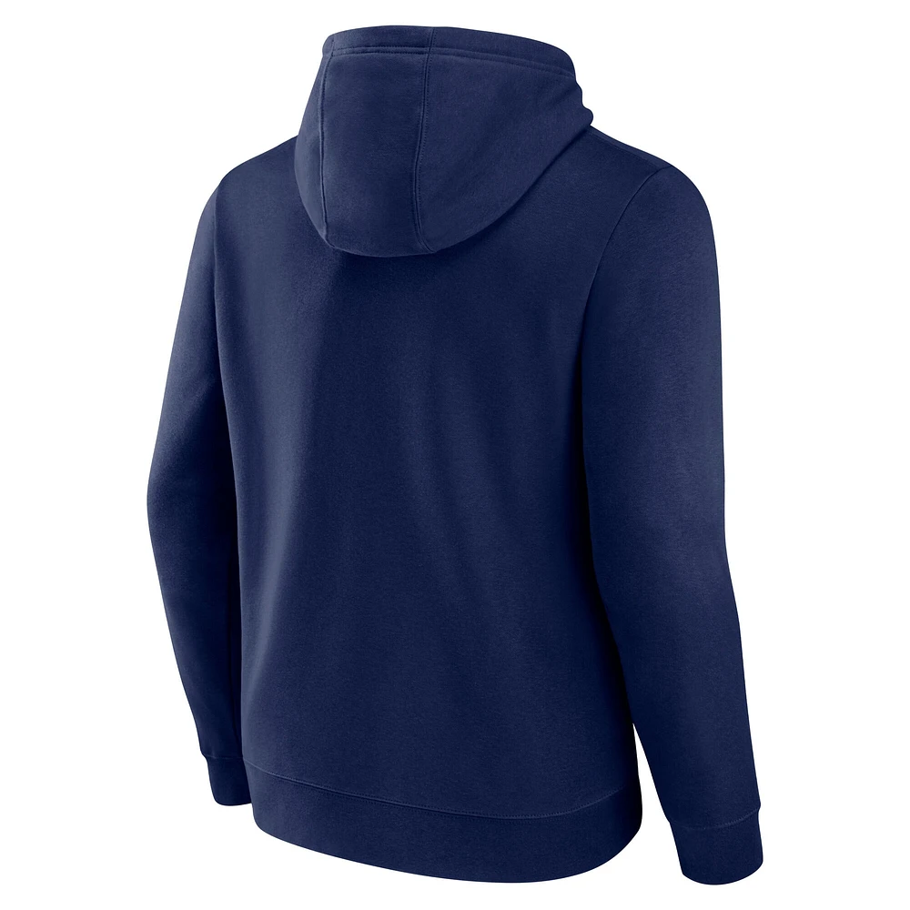 Sweat à capuche en polaire primaire Authentic Pro Core de Fanatics pour homme, bleu marine, des New York Rangers