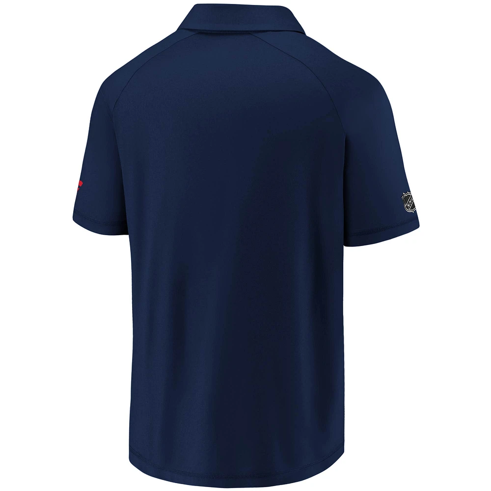 Polo authentique Pro Locker Room Fanatics pour hommes, bleu marine, New York Rangers