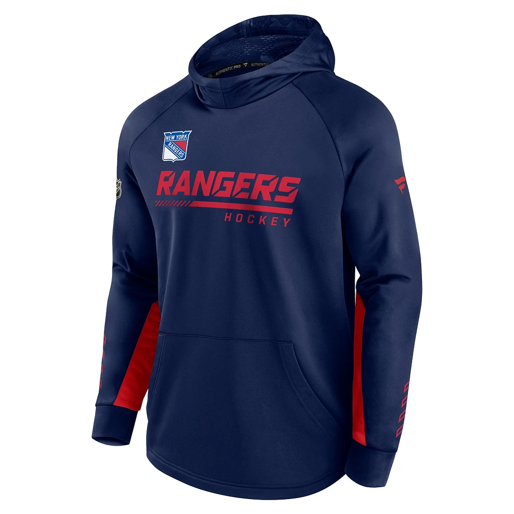 Men's Fanatics Navy New York Rangers Authentic Pro Locker Room Raglan Pullover Hoodie