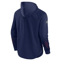 Men's Fanatics Navy New York Rangers Authentic Pro Locker Room Raglan Pullover Hoodie