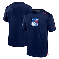 T-shirt Fanatics pour homme bleu marine authentique Pro Performance des New York Rangers