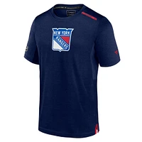 T-shirt Fanatics pour homme bleu marine authentique Pro Performance des New York Rangers