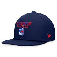 Casquette Snapback Pro Prime authentique pour hommes Fanatics bleu marine des Rangers de New York