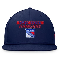 Casquette Snapback Pro Prime authentique pour hommes Fanatics bleu marine des Rangers de New York