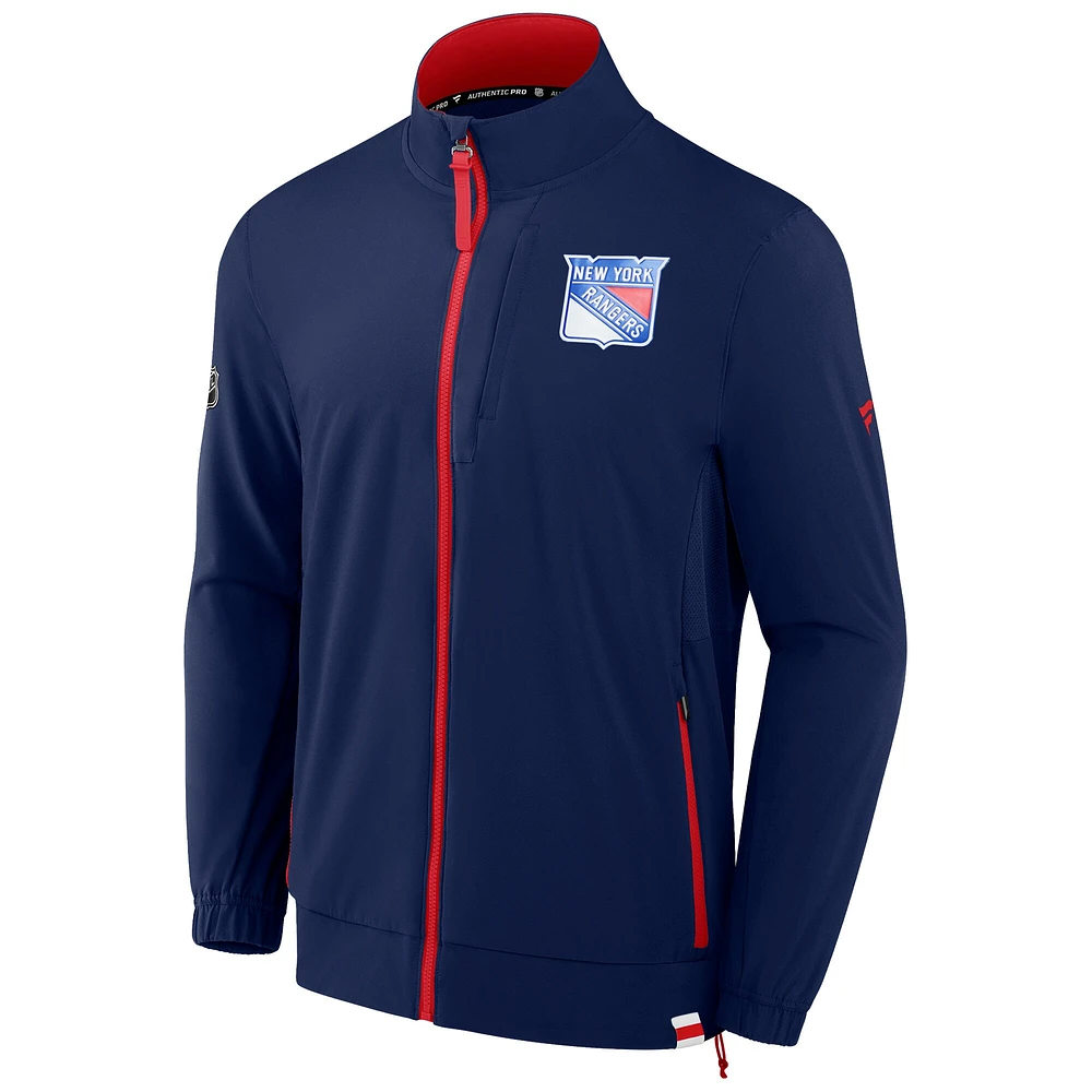 Men's Fanatics  Navy New York Rangers Authentic Pro Rink Coaches Full-Zip Jacket