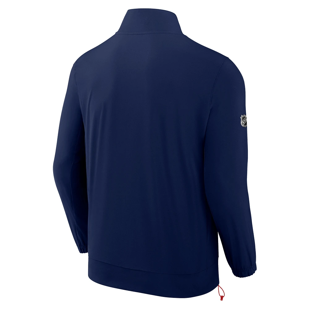 Men's Fanatics  Navy New York Rangers Authentic Pro Rink Coaches Full-Zip Jacket