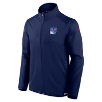 Veste polaire entièrement zippée Fanatics New York Rangers Authentic Pro Rink pour homme, bleu marine