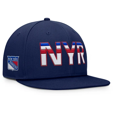 Casquette Snapback Pro Rink authentique des Rangers de New York de la marine Fanatics pour hommes