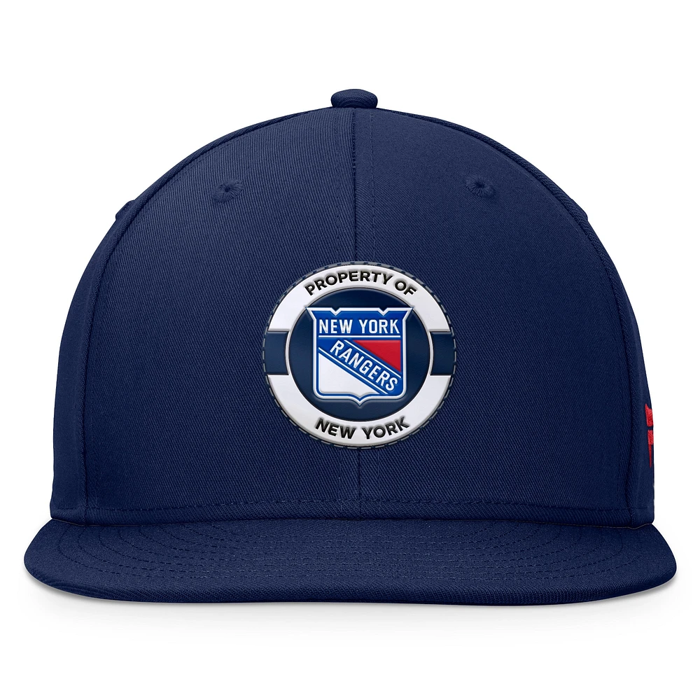 Casquette Snapback authentique Pro Training Camp des New York Rangers Fanatics pour hommes