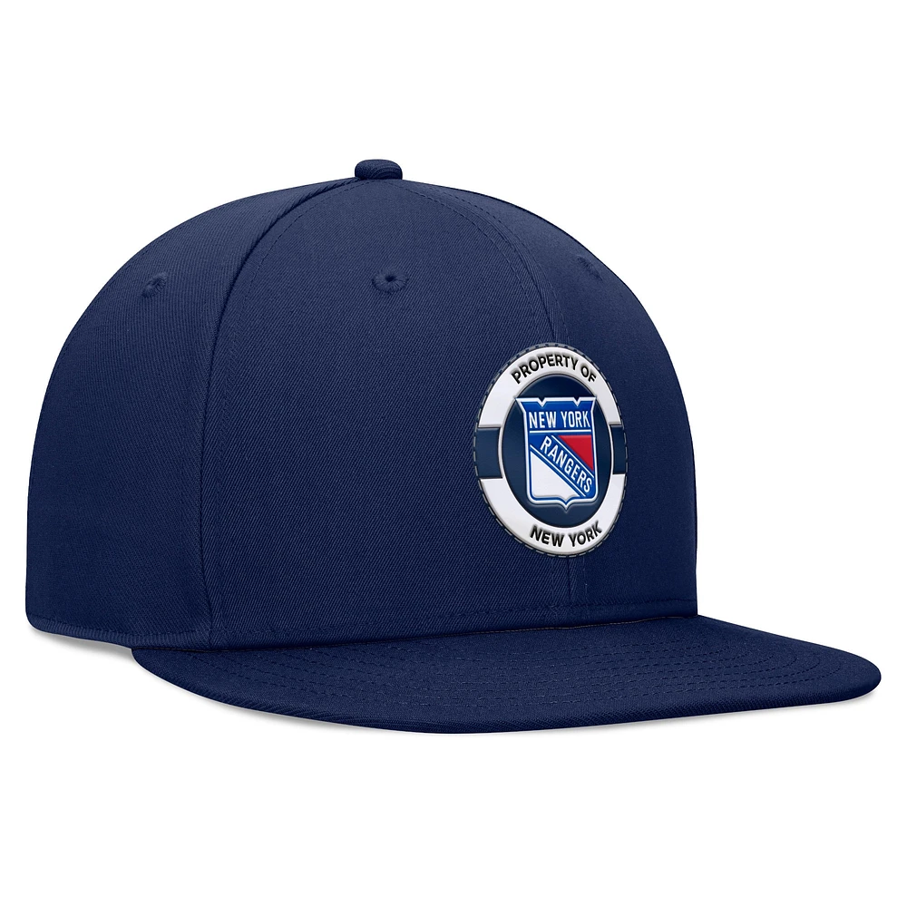 Men's Fanatics Navy New York Rangers Authentic Pro Training Camp Snapback Hat