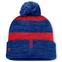 Bonnet en tricot à revers avec pompon pour homme Fanatics Navy New York Rangers Fundamental Red Line