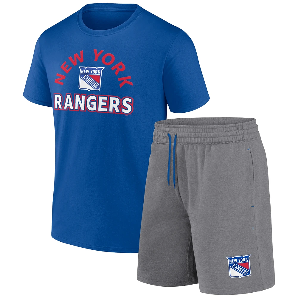 Pack combiné t-shirt et short Fanatics New York Rangers Humble pour hommes