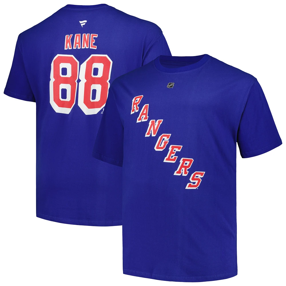 T-shirt bleu avec nom et numéro Fanatics Patrick Kane pour hommes des Rangers de New York