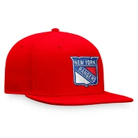 Casquette ajustée avec logo principal Fanatics Red New York Rangers Core pour hommes