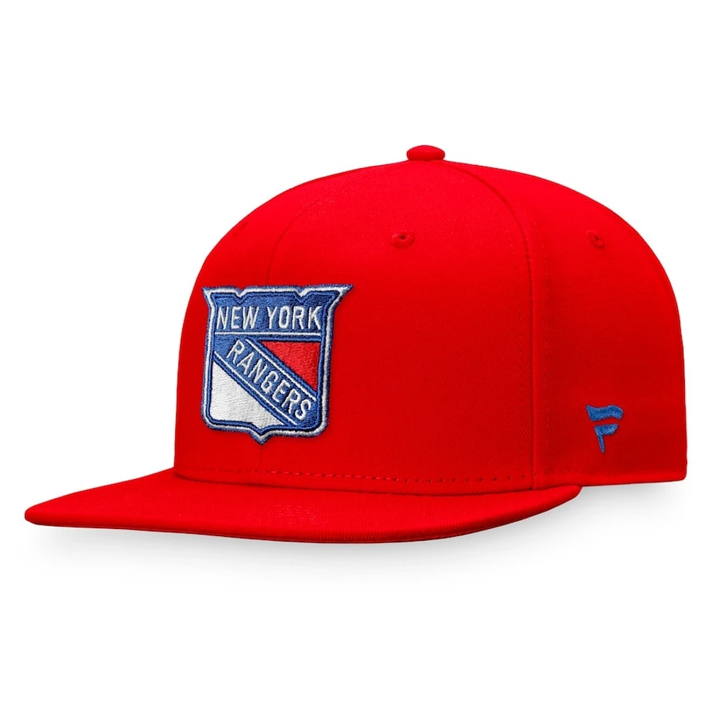 Casquette ajustée avec logo principal Fanatics Red New York Rangers Core pour hommes