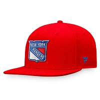 Casquette ajustée avec logo principal Fanatics Red New York Rangers Core pour hommes