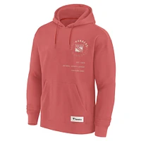 Sweat à capuche rouge Fanatics pour homme des Rangers de New York Future Ground Info