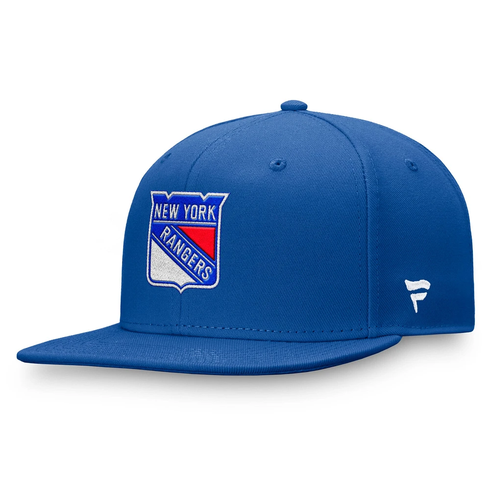 Casquette ajustée Fanatics Royal New York Rangers Core pour homme avec logo principal