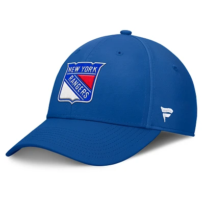 Casquette Fanatics Royal New York Rangers Core Flex pour homme avec logo principal