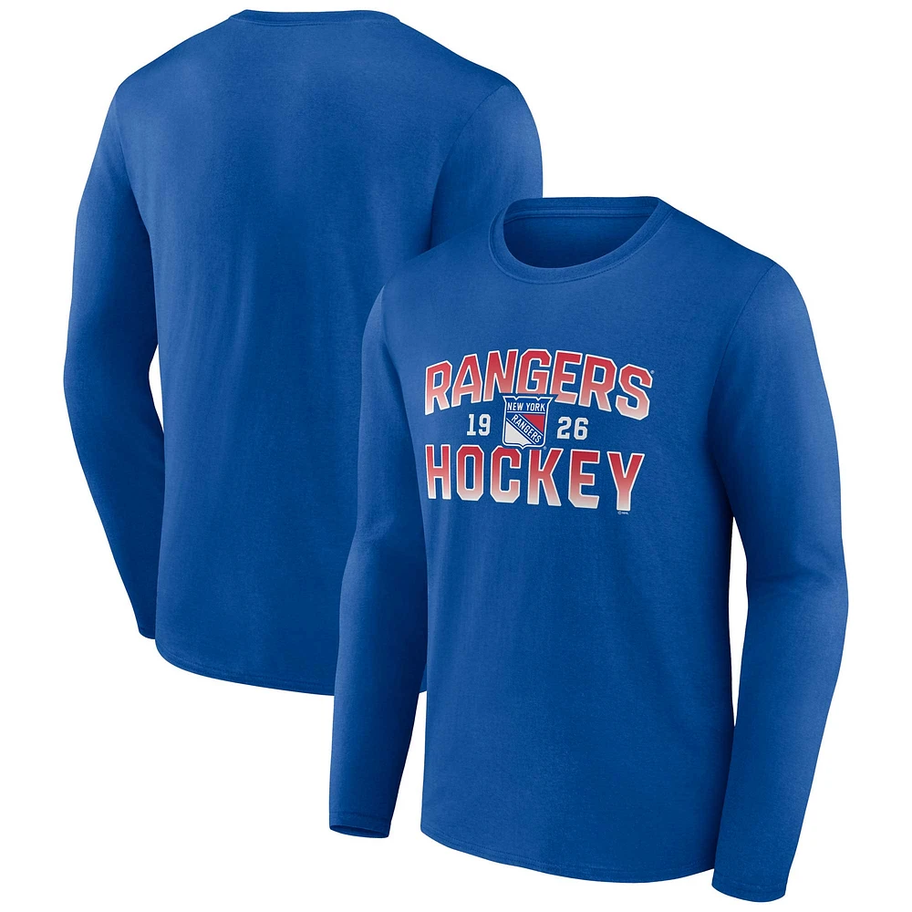 T-shirt à manches longues Fanatics Royal New York Rangers Skate Or Die pour hommes