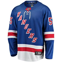 Fanatics pour hommes Ryan Lindgren bleu New York Rangers Home Breakaway Replica Maillot