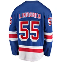 Men's Fanatics Ryan Lindgren Blue New York Rangers Home Breakaway Replica Jersey