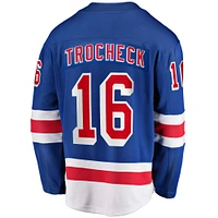 Men's Fanatics Vincent Trocheck Blue New York Rangers Home Breakaway Player Jersey