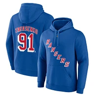 Men's Fanatics Vladimir Tarasenko Royal New York Rangers Authentic Stack Name & Number Pullover Hoodie