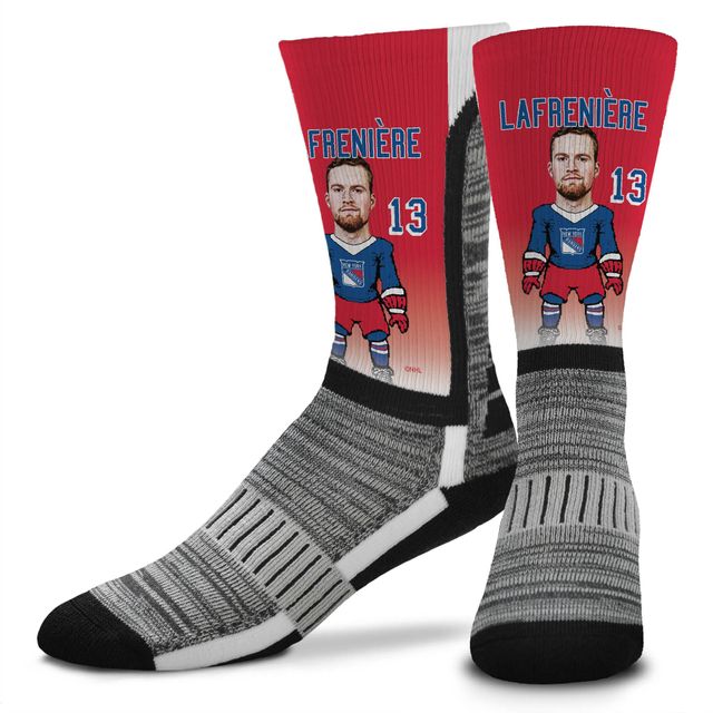 Hommes pieds nus Alexis Lafrenière New York Rangers MVP Joueur V-Curve - Chaussettes mi-mollet